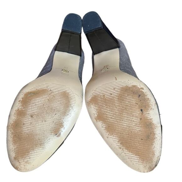 Ann Taylor gray leather quilted uppers black smooth leather cap toe size 7 - Picture 8 of 10